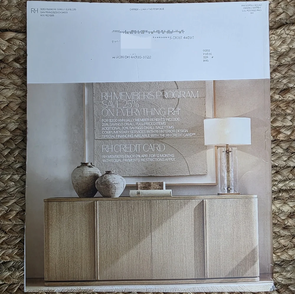2024 RH Restoration Hardware Interiors Magazine Catalog